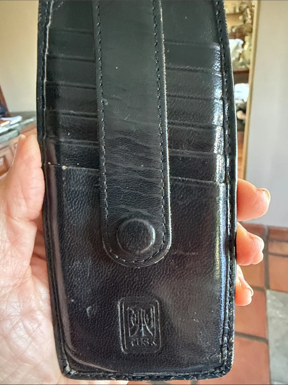 Black LeatherTusk brand Card Case -